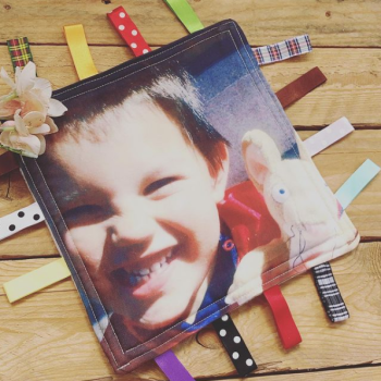 Photo printed   baby taggy blanket