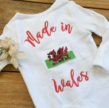 Made in Wales baby grow sleepsuit