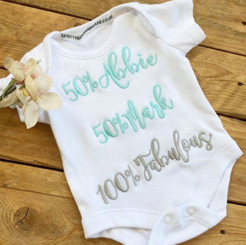50% personalised  baby onesie vest 