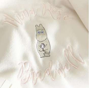 Personalised Moomins  fleece baby cot  blanket 