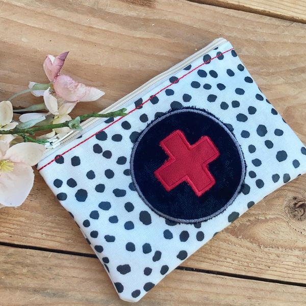 First aid lined zip bag