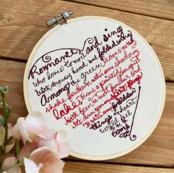 Embroidered Edgar Allen Poe poem