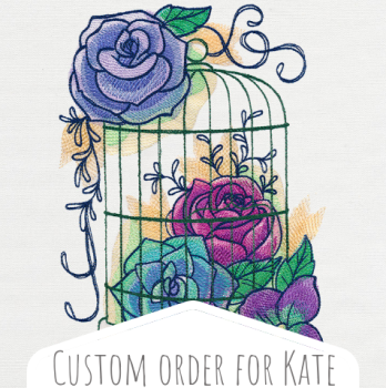 Custom embroidered floral  denim jacket for Kate