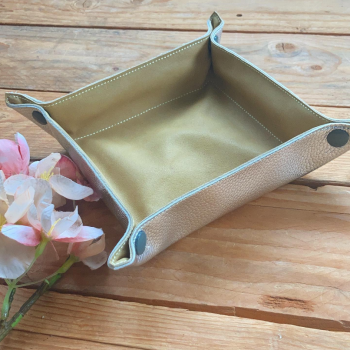 Beige and SIlver Trinket Tray