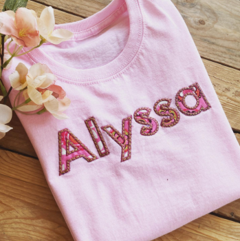 Personalised applique name  T shirt 