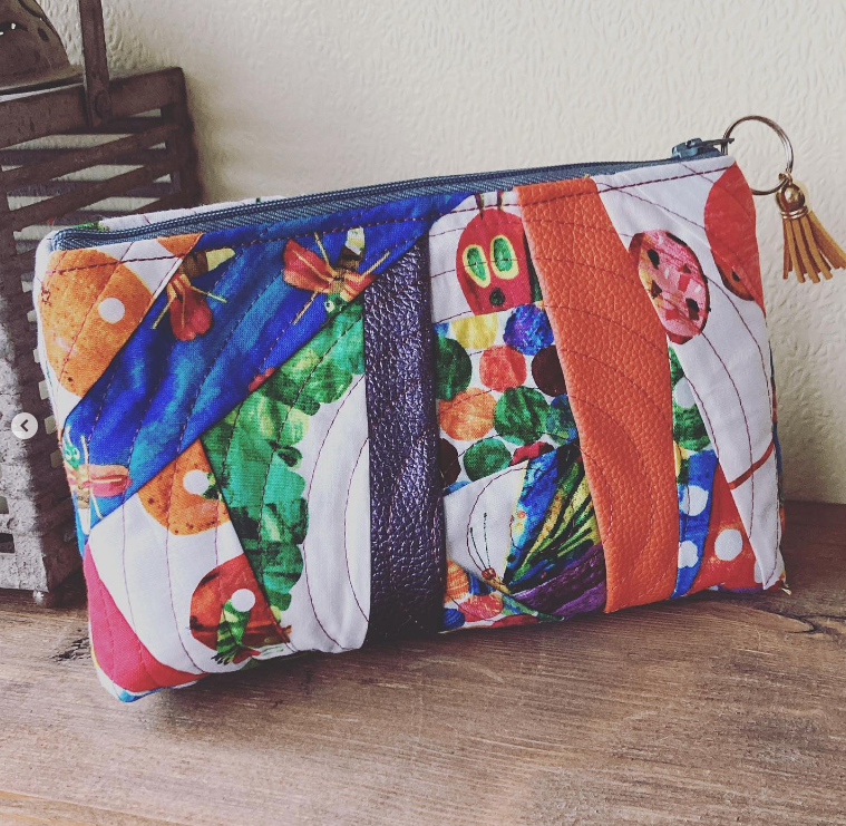 The very hungry caterpillar fabric patchwork clutch bag