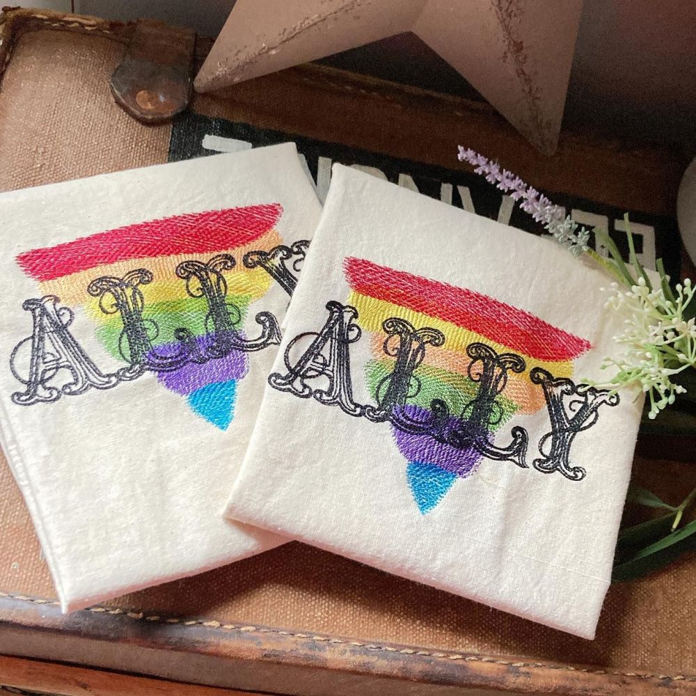 Ally rainbow pride eco reusable tote shopping bag