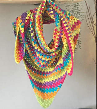 Crochet shawl/scarf  Rainbow for Heather