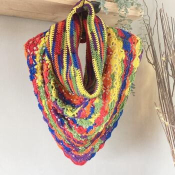 Crochet shawl/scarf  Rainbow for Juliet