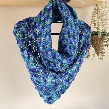Crochet cowl blue  tones for JULIET