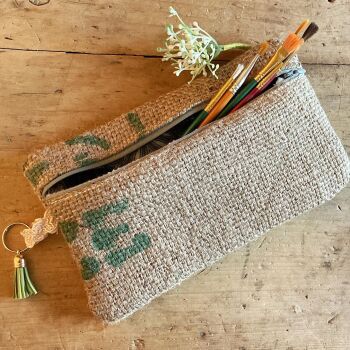 Up The Garden Bath Collaboration-  Up-cycled coffee sack clutch bag