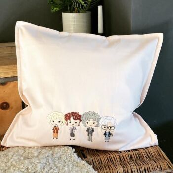 Golden girls  embroidered cushion cover