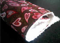 Retro Brown and Pink hearts burp cloth 