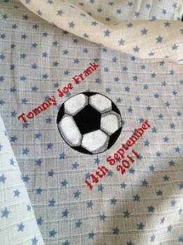 Personalised  football baby muslin square
