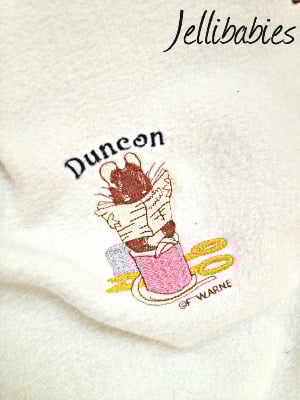 Personalised Tailor of gloucester Beatrix Potter fleece baby cot blanket