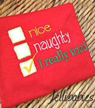 Naughty, nice,I  really tried Childrens christmas T shirt