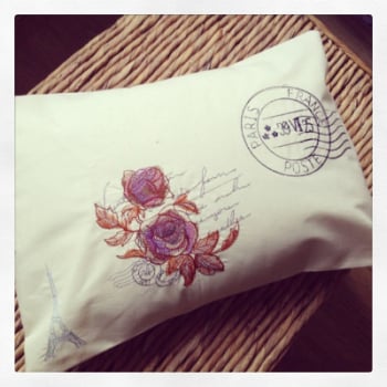 Vintage french parisian cushion