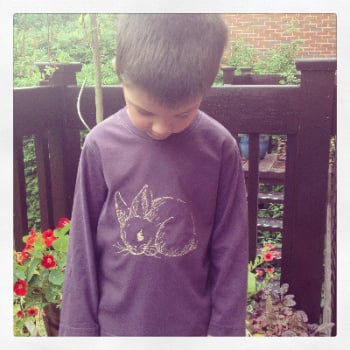 Bunny rabbit embroidered children's T shirt