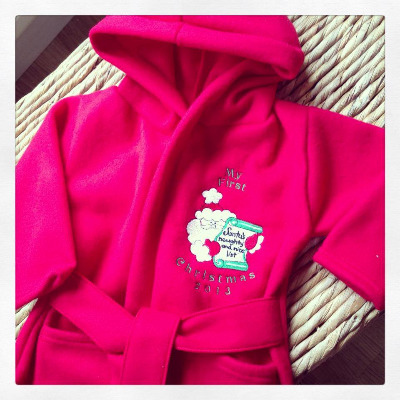Personalised Babys first christmas dressing gowns  ALL sizes 