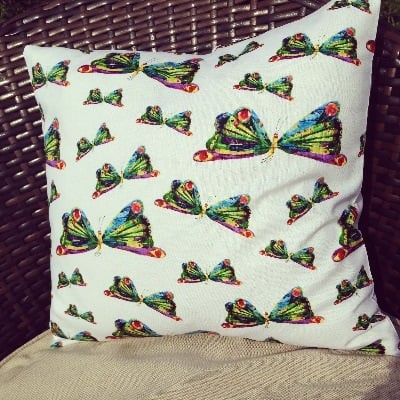 The very hungry caterpillar butterfly  cushion cover 16" x16"