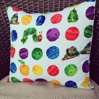 The very hungry caterpillar large spot cushion cover 16" x16"