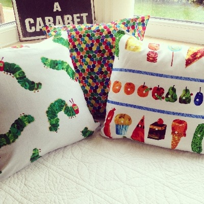 The very hungry caterpillar   floor cushion cover 16" x16"