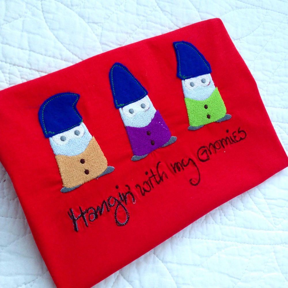 Hanging with my gnomies embroidered  children's T shirt