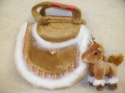 Handbag with horse keyring
