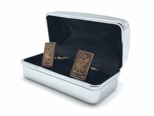 Indefatigable old boys association cuff links in presentation box colour go