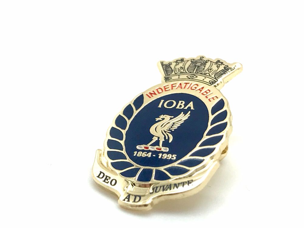Indefatigable Old Boys Association original lapel badge (catch) collected f