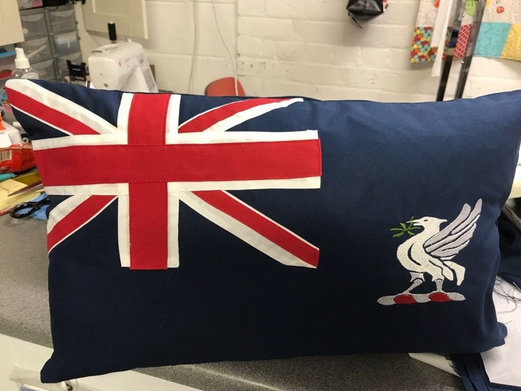  training ship indefatigable blue ensign cushion
