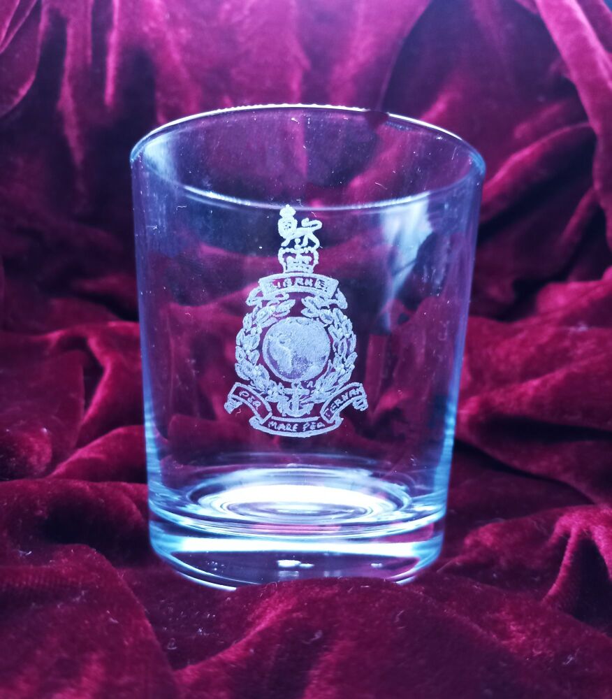 C. Other badges on discontinued mixer glass Royal Marines 1