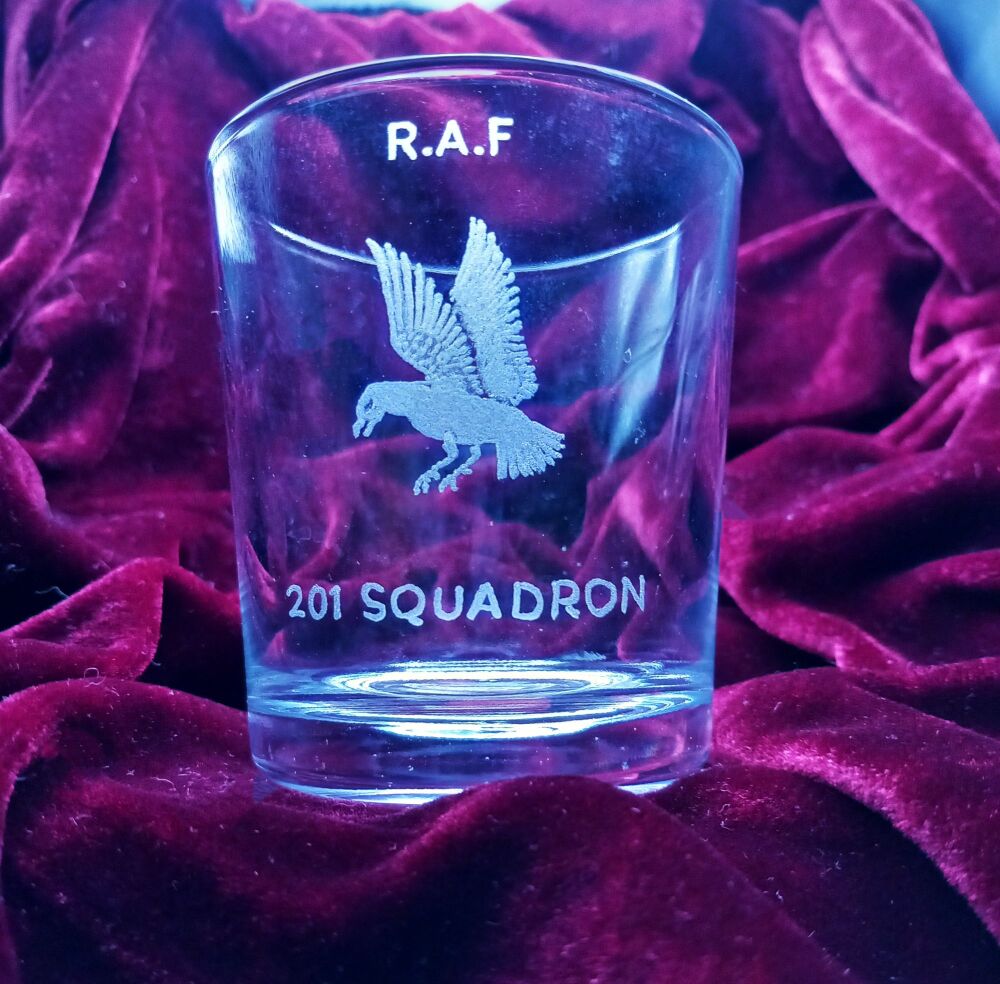 D. Royal Air Force badges on discontinued mixer glass 203 sqn