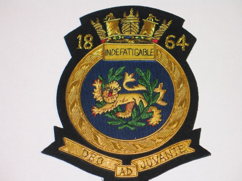 Blazer Badge Indefatigable OBA POSTED NATIONALLY UK