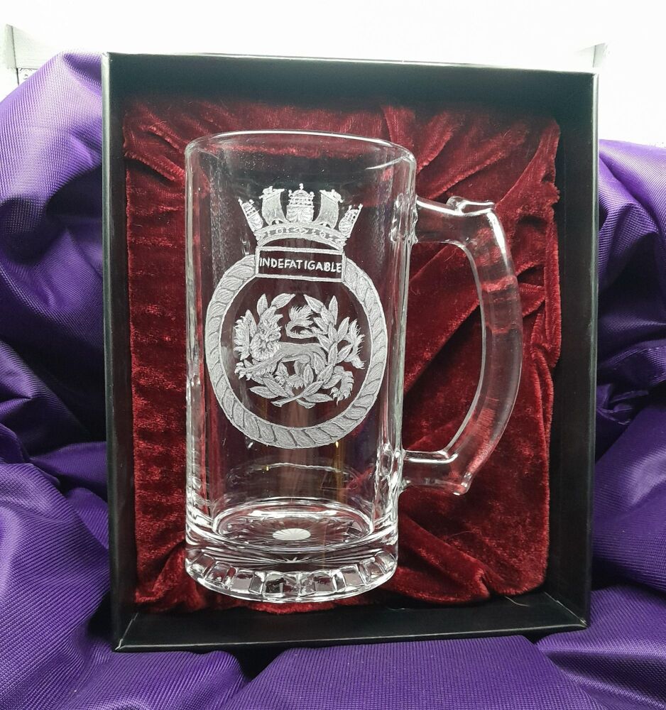 1 pint tankard engraved 1864 badge in presentation box name number division