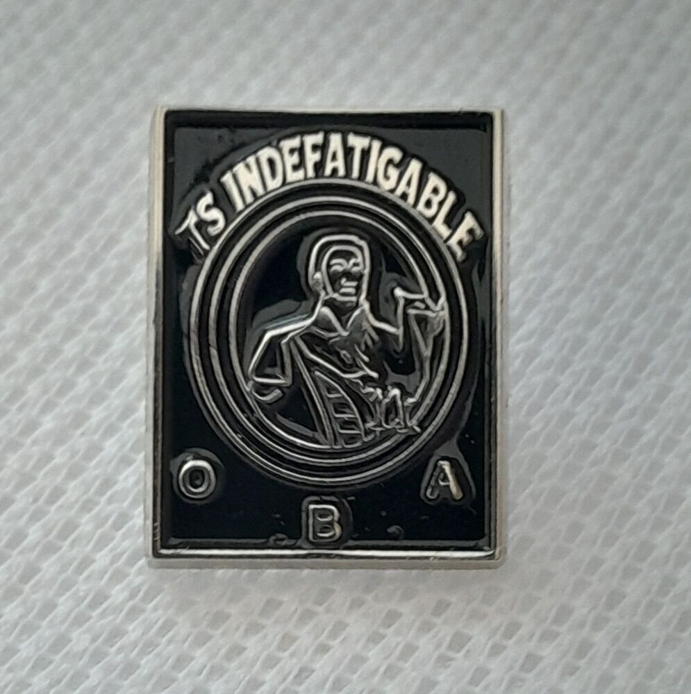Badge Indefatigable OBA vintage lapel badge COLLECTED FROM REUNION