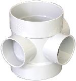 Aquaflow White 110mm Solvent Short Bossed Pipe Connector 50mm Boss
