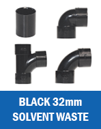Black Aquaflow Solvent Waste 32mm 