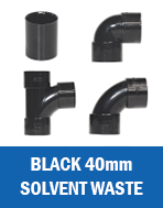 Black Aquaflow Solvent Waste 40mm