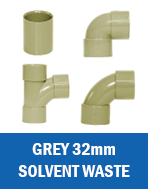 Grey Aquaflow Solvent Waste 32mm