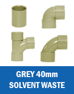 Grey Aquaflow Solvent Waste 40mm
