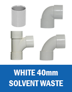 White Aquaflow Solvent Waste 40mm