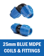 7B 25mm Blue MDPE Coils & Fittings