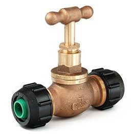 MDPE Anti Contamination Pipe 25mm Stop Cock (Brass Body)