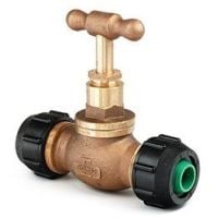 PROTECTA-LINE MDPE Anti Contamination Pipe 32mm Stop Cock (Brass Body)