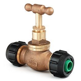 MDPE Anti Contamination Pipe 32mm Stop Cock (Brass Body)