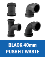 40mm Black Pushfit Waste