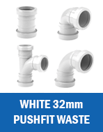 32mm White Push Fit Waste