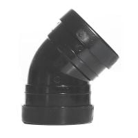 Black 110mm Push Fit 45 Degree Double Socket Bend