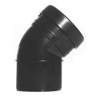 Black 110mm Push Fit 45 Degree Single Socket/Spigot Bend